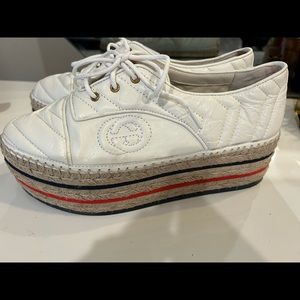 Womens Gucci logo platform espadrilles